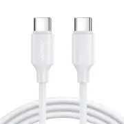 1m Type C to Type C 60W Fast Charging Cable for Samsung Galaxy S22 iPad Pro 12.9-White