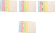 LALAFINA 4sets Refillable Notebook Paper A5 Binder Planner Inserts 6 Hole Punched 5 Colors for Journal 100sheets*4