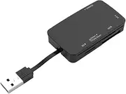 Snblzhef Versatile 6-in-1 USB 2.0 Card Reader Hub, Fast 480Mbps - Compatible with TF, MS, M2, SD/MMC Cards