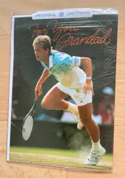 NEW SEALED STEFAN EDBERG BIRTHDAY CARD. TENNIS LEGEND, 19 BY 13CM. FOR GRANDAD