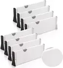 Ormeli Drawer Dividers Expandable Adjustable 4"Tall 15"-21"Long, 8 Package