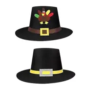 Unisex Hat With Silver Buckles Party Hat For Men Women Thanksgiving