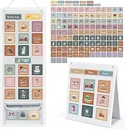 Joyreal Visual Schedule for Kids, Morning Bedtime Routine Chart for for Toddlers, Daily Schedule Behavior Chore Chart with 135 Cards for Home School