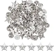SUPERFINDINGS 40 Sets Platinum Star Badge Lapel Pin 1.8cm Alloy Brooch Pin Veterans Day Star Pin Military Award Pins Labor Day Star Brooches Star Pin Decoration, 17x18x4mm, Metal
