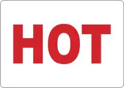 OSHA DANGER: JUST HOT| Laminated Vinyl Decal Sticker Label