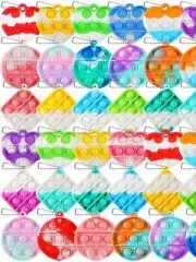 Pop Fidget Keychain Mini Sensory Toy Push Bubble. Party Favors Classroom prizes