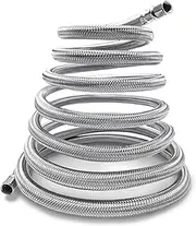 Ice Maker Hose 15 FT, Stainless Steel Braided Refrigerator Ice Maker Connector Water Supply Line with 1/4" Comp by 1/4" Comp Connection
