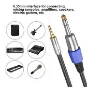 3.5mm 1/8 Male to 6.35mm 1/4 Male Connectors Line Microphone Adapter Cable Cord