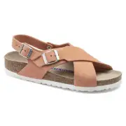 BIRKENSTOCK TULUM SFB SUEDE CORAL PEACH SANDALS MEDIUM/NARROW WIDTH
