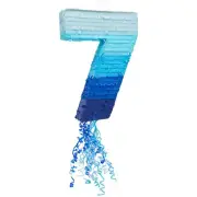 Number 7 Pull String Pinata for 7th Birthday Party Decorations 16.5 x 11.35"