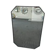 Best World 90cm x 60cm Black Octagon Mirror