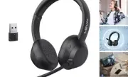 Wireless Headset, Bluetooth Headphones with Mic for Work(Noise Cancelling),