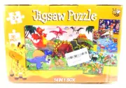 Jungle Animals / Dinosaurs etc. Wooden Jigsaw Puzzles 14 Pack Puzzles NEW IN BOX