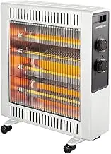 Heller 2200W Electric White Quartz Radiant Heater Floor w/ 2 Heating Setting