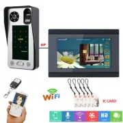 7inch Wired Wifi Fingerprint IC Card Video Door Phone Doorbell Intercom System
