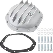 Silver Finned Dana 44 Differential Cover w/ 10 Bolts for 1966-80 Che-vy/1/2 Ton & 3/4 Ton 4WD – Front.