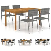 Dining Set Outdoor Patio Table and Chair Seat Black/Grey 5/7 Piece vidaXL