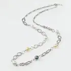9.1-10.6mm Baroque Multicolor South Sea Pearl&Tahitian Pearl Necklace, 30 inches