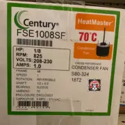 FSE1008SF, Century 1/8 HP, 1 Ph, 60 Hz, 208-230 V, 825 RPM, 1 Speed, 48 Frame