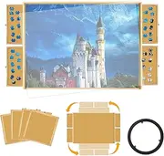 1000 Piece Rotating Jigsaw Puzzle Board with 4 Drawers Cover, Wooden Jigsaw Puzzle Table for Adults Portable Spinning Puzzle Board Lazy Susan Puzzle Tables Rotate with Storage Drawers