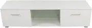 TV Cabinet Entertainment Unit Stand High Gloss Storage Shelf 140cm White