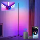 Corner Floor Lamp, Upgraded 3-Sided Lighting LED Corner Lamp, Smart RGB Floor La