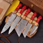 Damascus forged Chef Set of 5 pieces,Chef Knife set