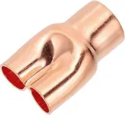 uxcell 1" x 5/8" x 5/8" ID Tee Y Type Copper Fitting, 1 Pcs Welding Joint Split Union Intersection for HVAC, Air Conditioning Refrigeration System