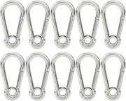 ANKROYU 10PCS M5 Snap Hook, 304 Stainless Steel Spring Carabiner, Preventing Rust Clip Carabiner Hook, Carabiner Buckle for Mountain Climbing Ice Climbing