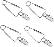 OHPHCALL 4Pcs Stainless Steel Escargot Tongs Spring Food Clamps for Shellfish Snails Appetizers Lightweight Heat Resistant Kitchen Serving Tool for Buffets Events