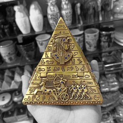 Pyramid Ashtray with Lid and Egyptian Pharaoh.