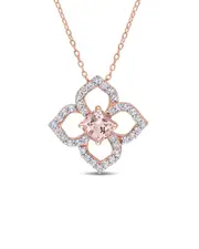 Rina Limor Rose Gold Vermeil 2.03 ct. tw. Gemstone Floral Necklace