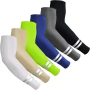 6 Pairs UV Sun Protection Arm Sleeves Cooling Compression Arm Classic Color