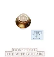 1-EMG Gold Gibson-Style Bell Knob For 6mm Split Shaft Potentiometers