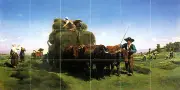 Art Farm Ceramic Mural Hay Backsplash Bath Tile #714