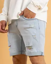 [Lucid] Lucid Men's Trapper Denim Walk Shorts in Blue Size 30 30 Blue