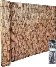 Bamboo Reed Fence, Natural Reed Fence Roll, Decorative Fences,Sunshade,Bamboo Fencing, Outdoor Privacy Screen Curtain for Room Porch Pool Roof Wall (Brown)(183 * 900cm(6 * 29.5ft))