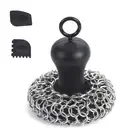 Cast Iron Chainmail Scrubber + Pan Stainless Steel Skillet Cleaner9613