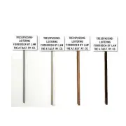 HO Scale - ATSF- Trespass Warning Metal Posts - 4 Pack