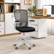 Costway Mesh Drafting Chair Ergonomic Office Gaming Chair Adjustable