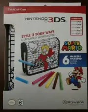 Nintendo 3DS - ColorCraft Case - Super Mario Bros, New, Includes Markers