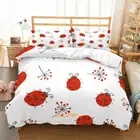 Single/Double/Queen/King Size Bed Doona/Duvet/Quilt Cover Set Linen Red LadyBug