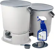 Skaza 15.3L Bokashi Organko Essential Set wtih Base- Pack of 2- Grey