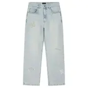 [We11done] Sky Blue Mens Rhinestone Washed Jeans