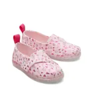 NWT Toms Baby Girl Pink Metallic Sparkle Heart Shoes Sneakers Loafer Boho Crew 4
