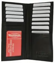 Mens Black Slim Genuine Leather Tall Thin Multiple Credit Cards ID Holder Wallet