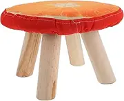 FRCOLOR Cute Nail Salon Footstool Small Wooden Stool Shoe Change Function Round Solid Wood Stool for Home Decor