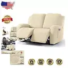 Luxurious Beige Recliner Covers - Soft Stretch Sofa Slipcover for Two-Seater