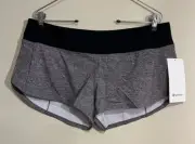 NWT Lululemon Size 10 Speed Up Short 2.5” *Lined MBHL/BLK Gray Black
