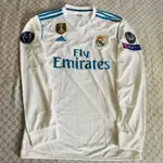 僅分享～ADIDAS 2017-18 西甲皇家馬德里 REAL MADRID C羅 RONALDO 歐冠長袖主場球衣